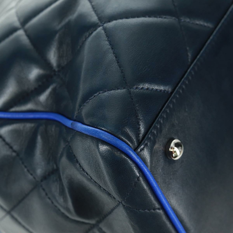 【日本直送】香奈兒 (CHANEL) 絎縫鏈條肩背包/手提包,羊皮材質,海軍藍,CC標誌,正品編號 163283SAV-14