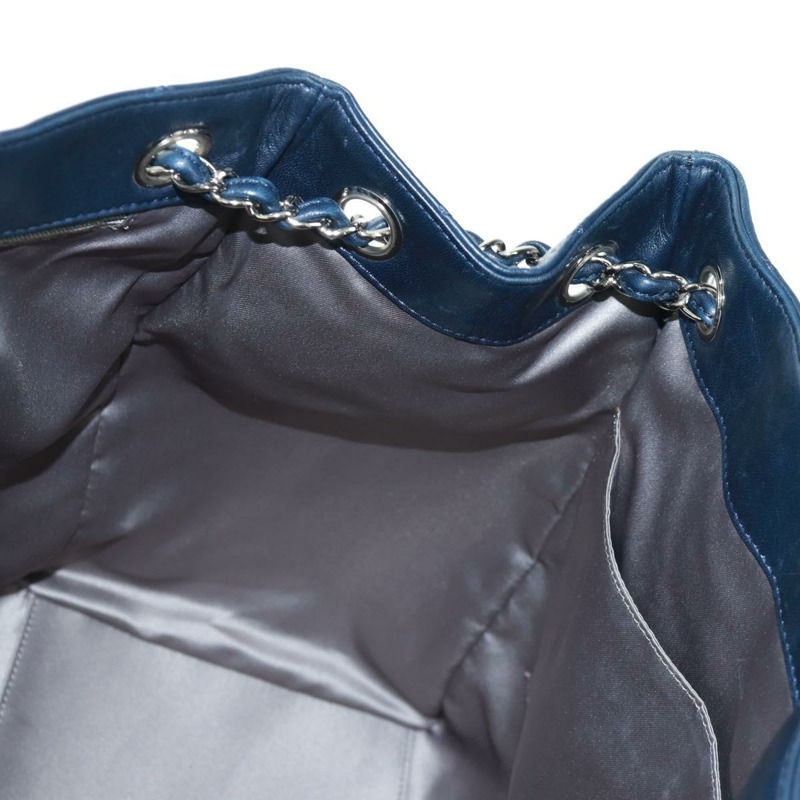 【日本直送】香奈兒 (CHANEL) 絎縫鏈條肩背包/手提包,羊皮材質,海軍藍,CC標誌,正品編號 163283SAV-19