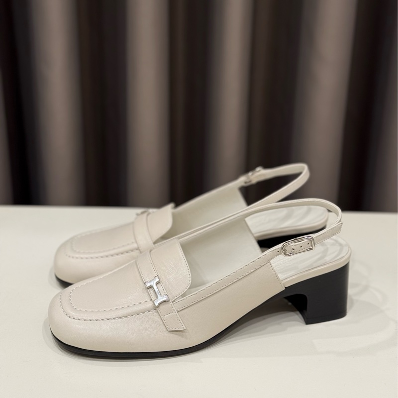 (全新甜價）Hermes愛馬仕 皮革粗根瑪莉珍鞋 37半-2