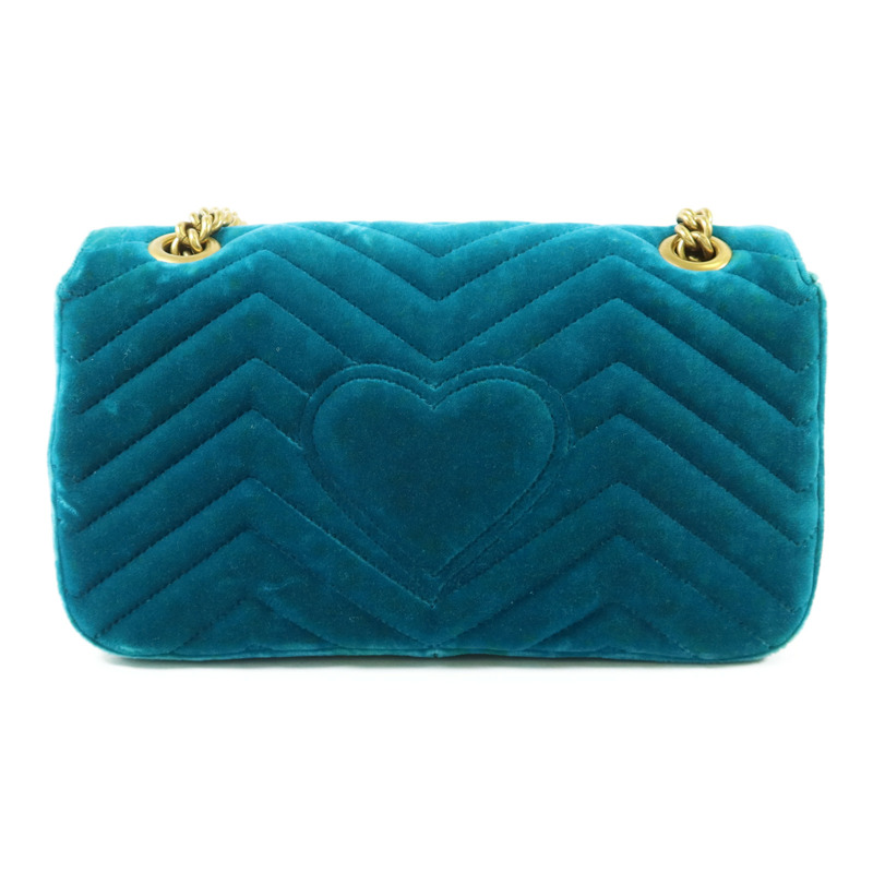 GUCCI 天鵝絨GG Marmont金扣鏈帶肩背袋-1