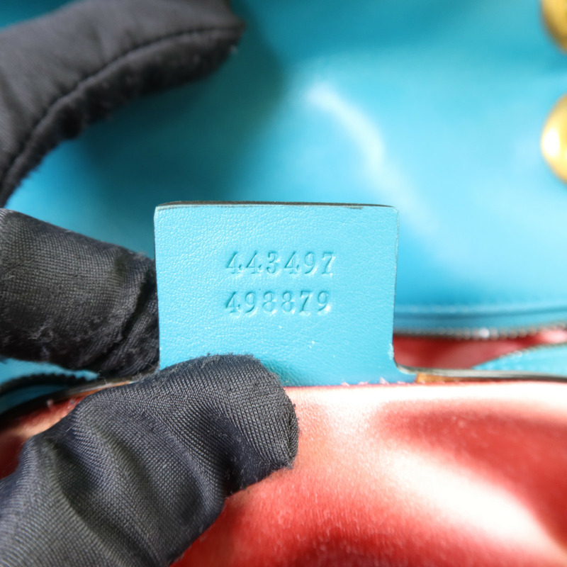 GUCCI 天鵝絨GG Marmont金扣鏈帶肩背袋-6