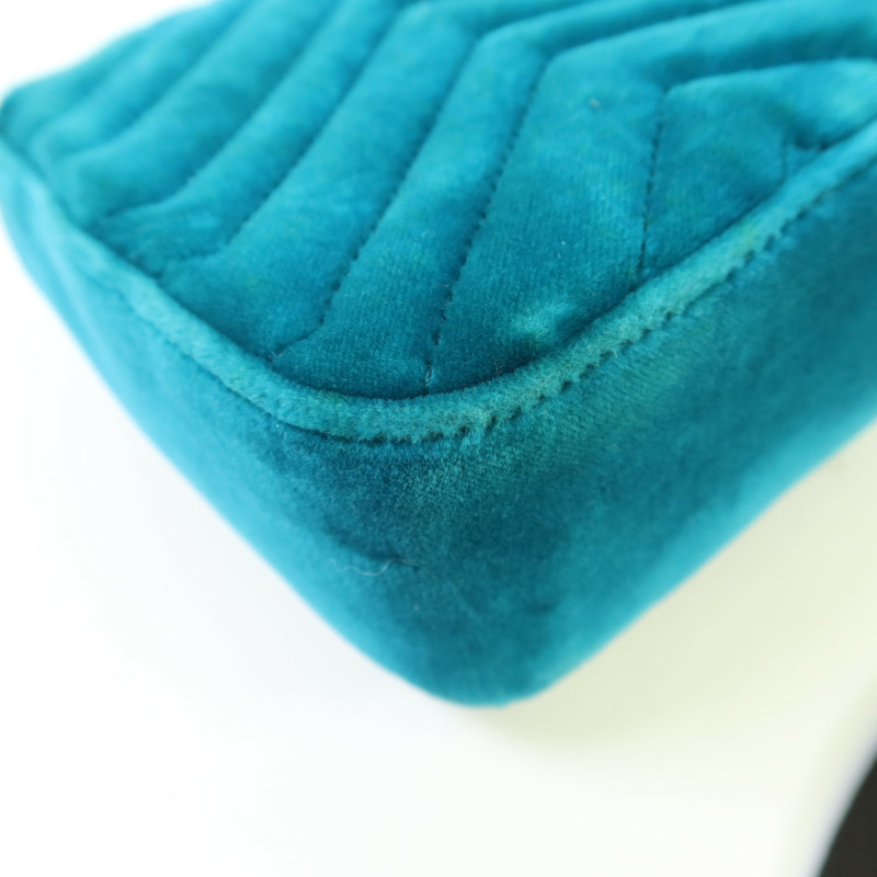 GUCCI 天鵝絨GG Marmont金扣鏈帶肩背袋-15