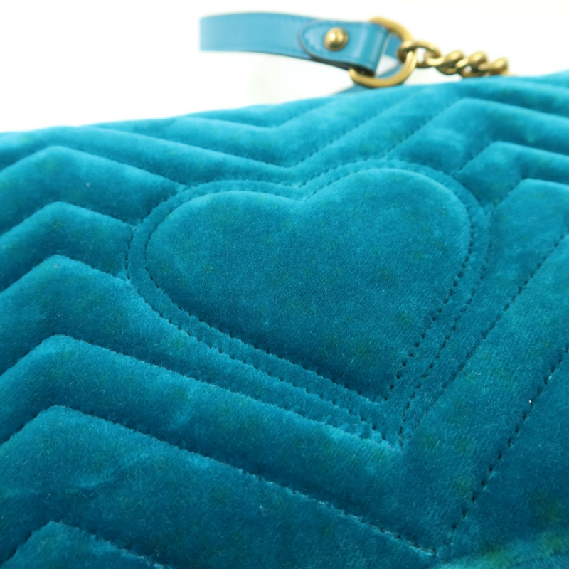 GUCCI 天鵝絨GG Marmont金扣鏈帶肩背袋-16