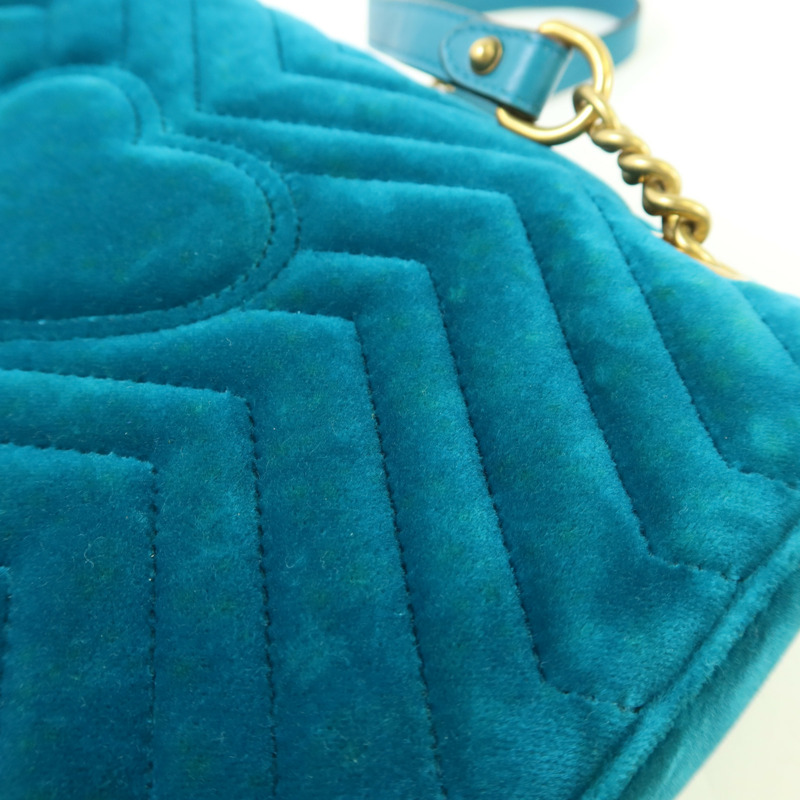 GUCCI 天鵝絨GG Marmont金扣鏈帶肩背袋-17