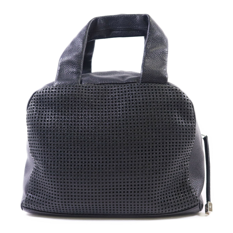 CHANEL 皮革Handbag銀扣手挽袋-1