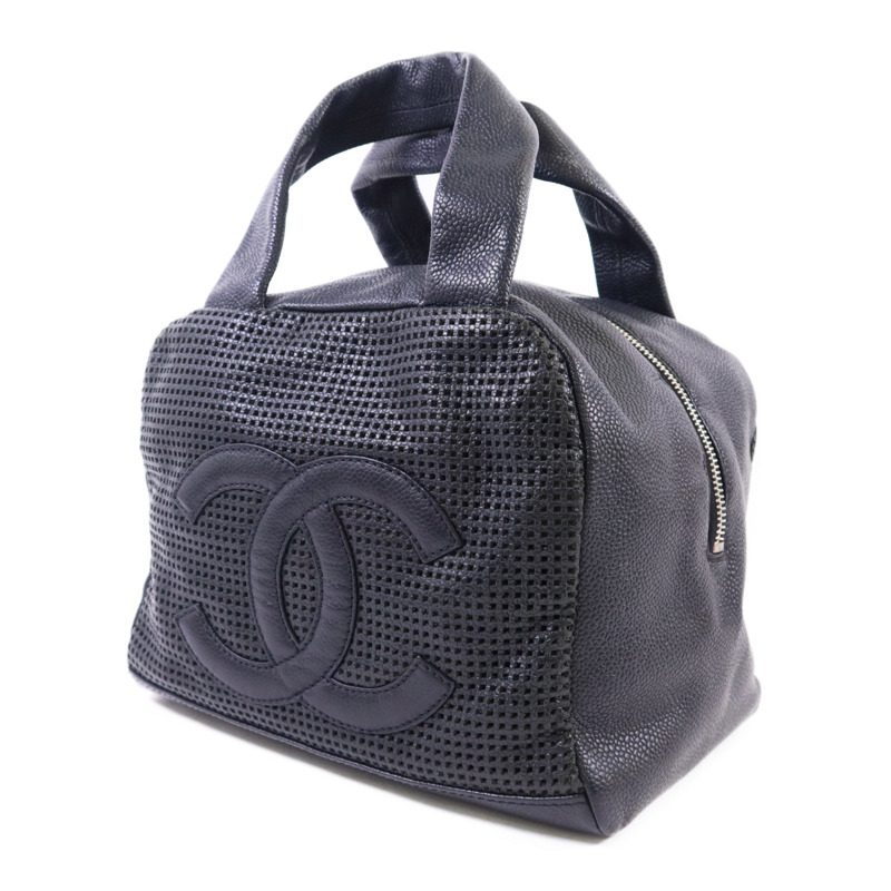 CHANEL 皮革Handbag銀扣手挽袋-2