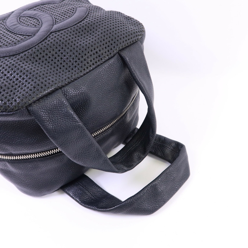 CHANEL 皮革Handbag銀扣手挽袋-8