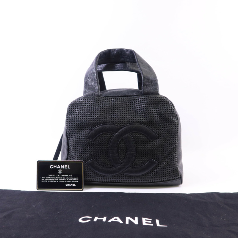 CHANEL 皮革Handbag銀扣手挽袋-9