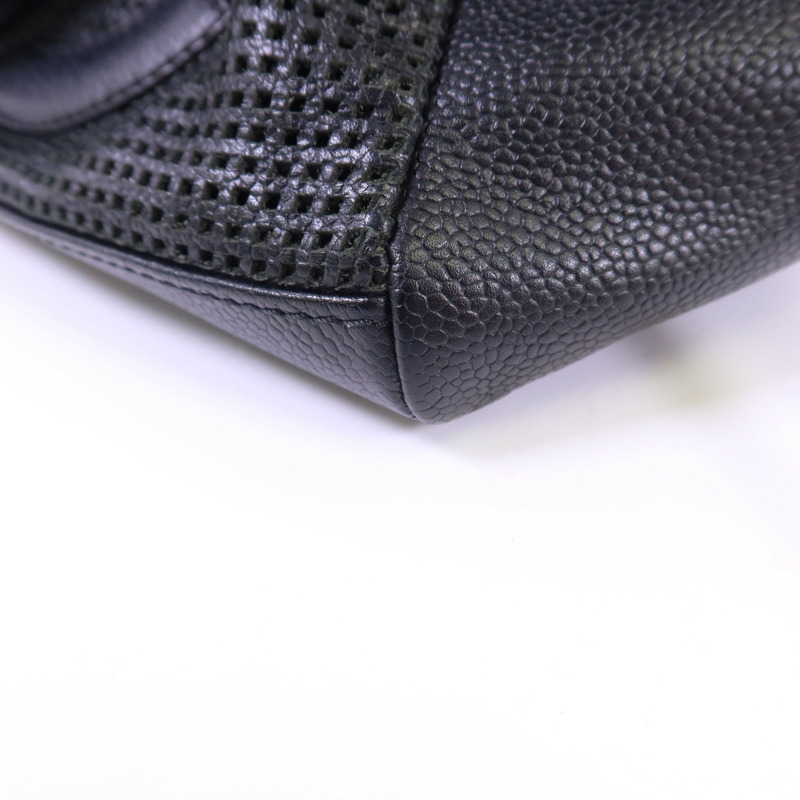 CHANEL 皮革Handbag銀扣手挽袋-12