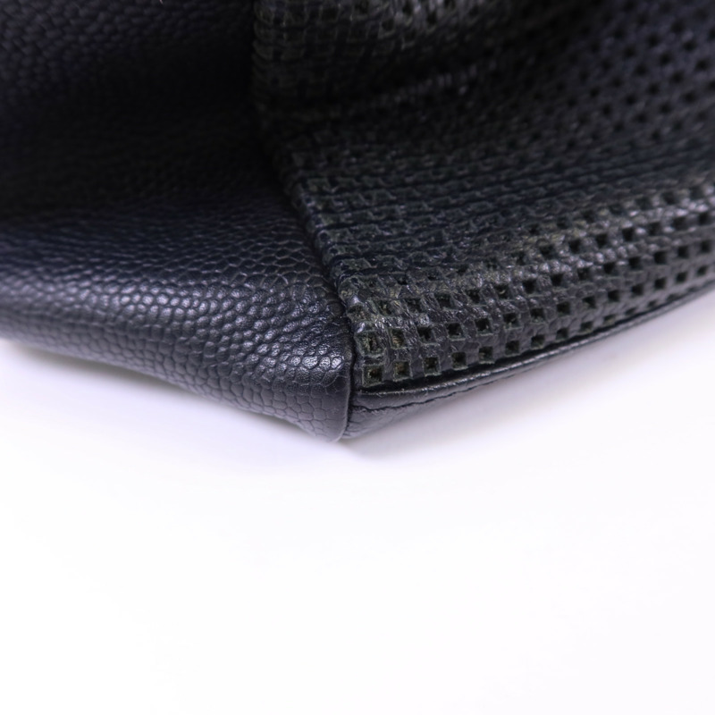 CHANEL 皮革Handbag銀扣手挽袋-15