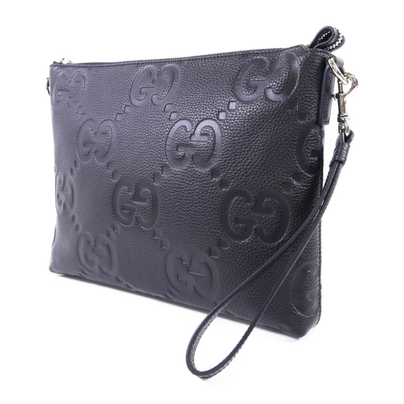 GUCCI 牛皮皮革Jumbo GG銀扣肩背袋-2