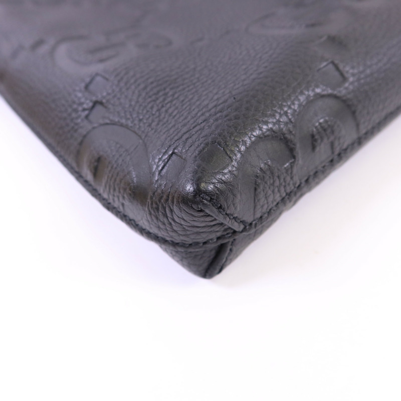 GUCCI 牛皮皮革Jumbo GG銀扣肩背袋-14