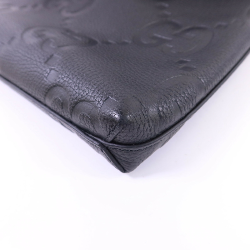 GUCCI 牛皮皮革Jumbo GG銀扣肩背袋-15