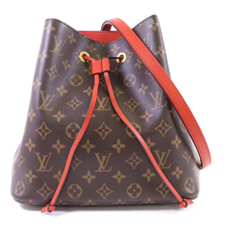 LOUIS VUITTON Monogram Neo Noe Bucket Bag金扣肩背袋Coquelicot-0