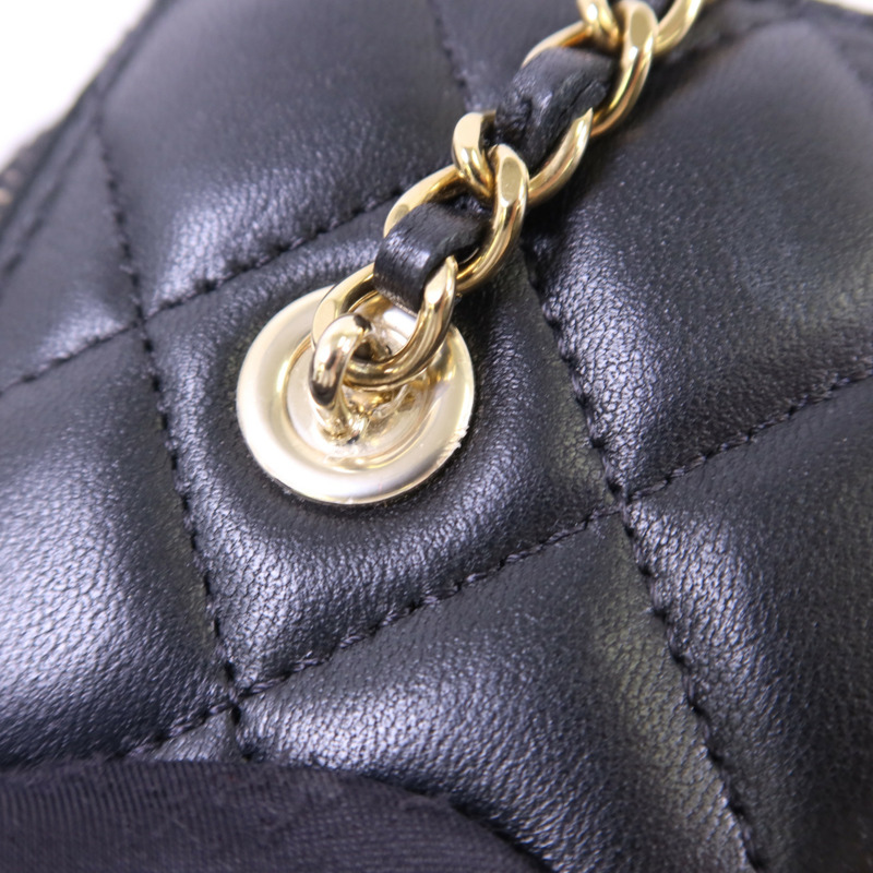 CHANEL 羊皮皮革Vanity Case金扣鏈帶肩背袋-10