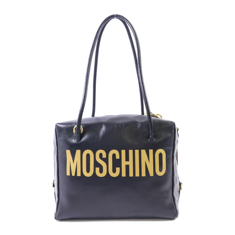 MOSCHINO 皮革Shoulder Bag金扣肩背袋-0