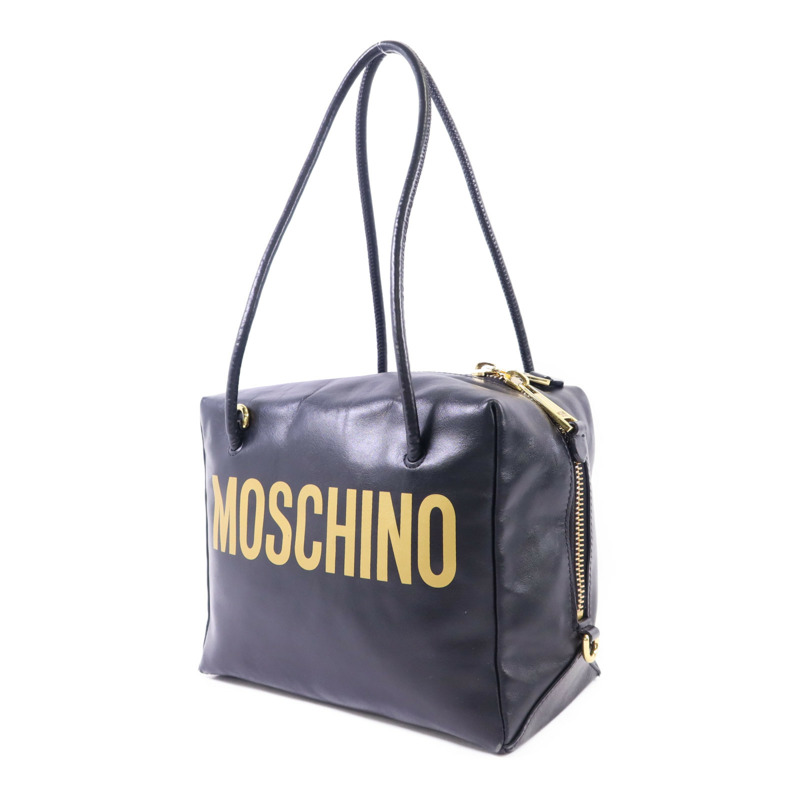 MOSCHINO 皮革Shoulder Bag金扣肩背袋-2