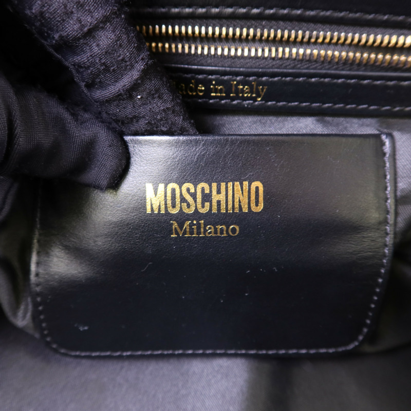 MOSCHINO 皮革Shoulder Bag金扣肩背袋-5