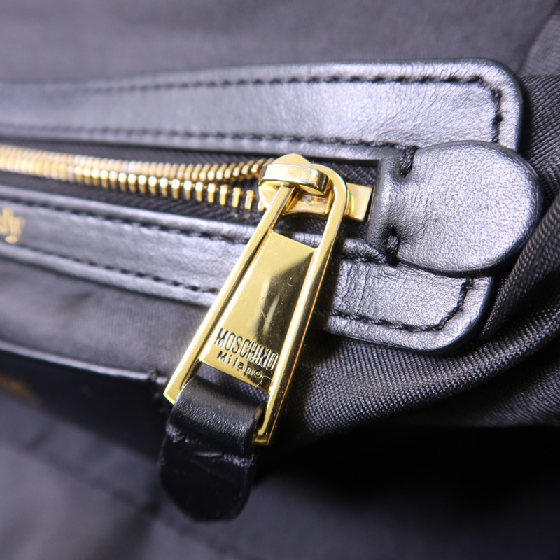 MOSCHINO 皮革Shoulder Bag金扣肩背袋-8