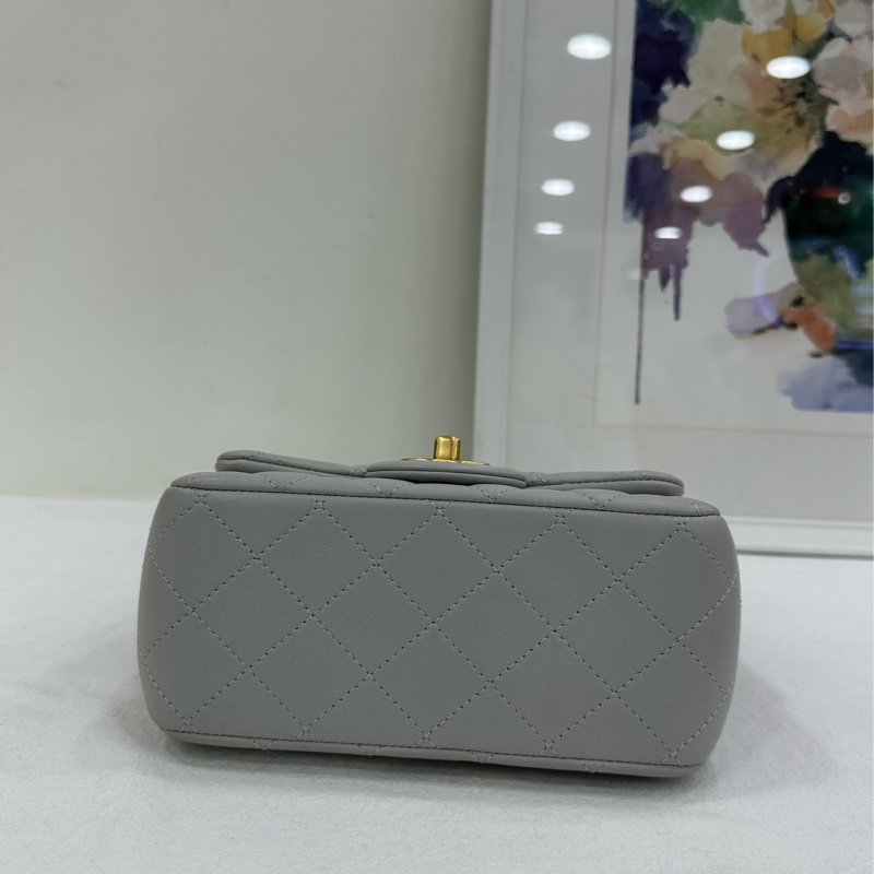 Chanel 香奈兒 25P淡藍色山茶花方胖子 晶片 有購證-5