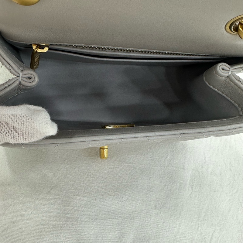 Chanel 香奈兒 25P淡藍色山茶花方胖子 晶片 有購證-8