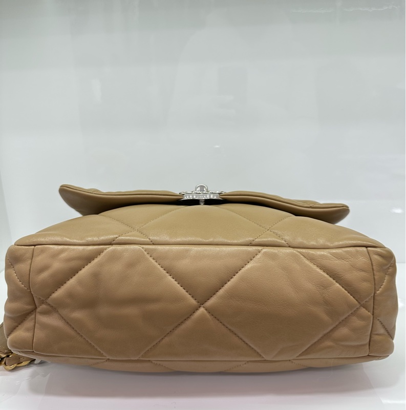 Chanel香奈兒19bag 22B駝色手提斜背包中型晶片款!有購證-5