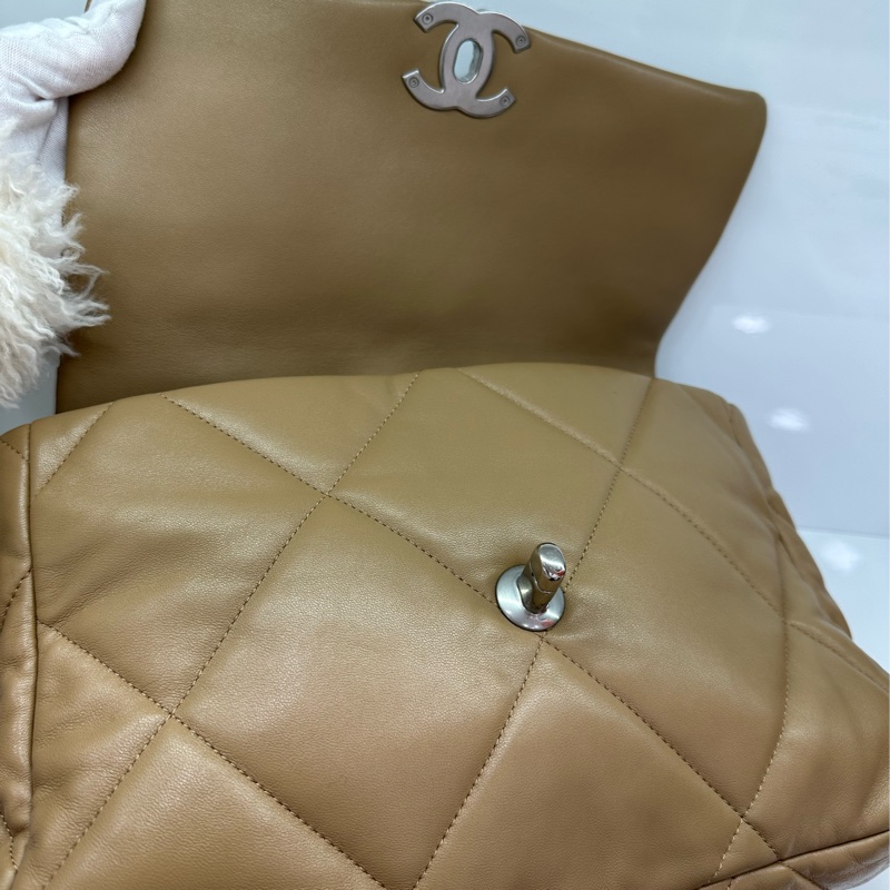 Chanel香奈兒19bag 22B駝色手提斜背包中型晶片款!有購證-6