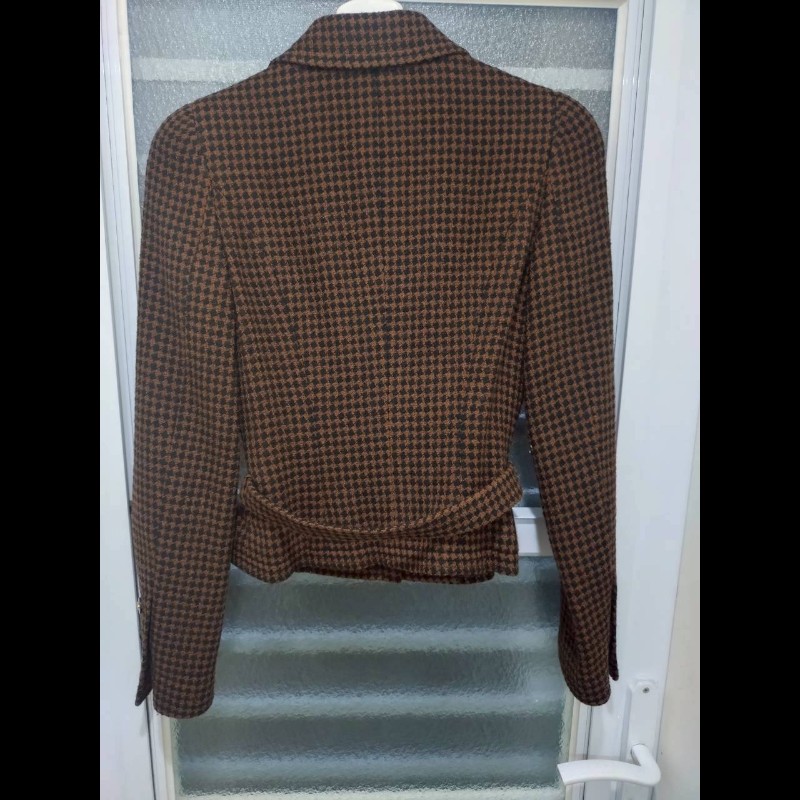 Chanel 咖黑小千鳥格外套-11