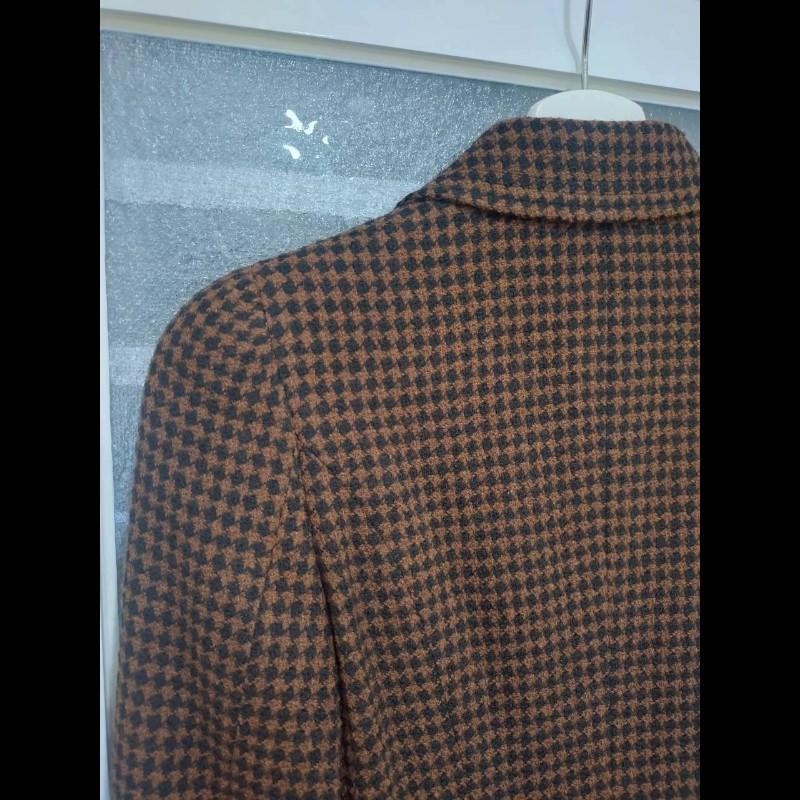 Chanel 咖黑小千鳥格外套-13