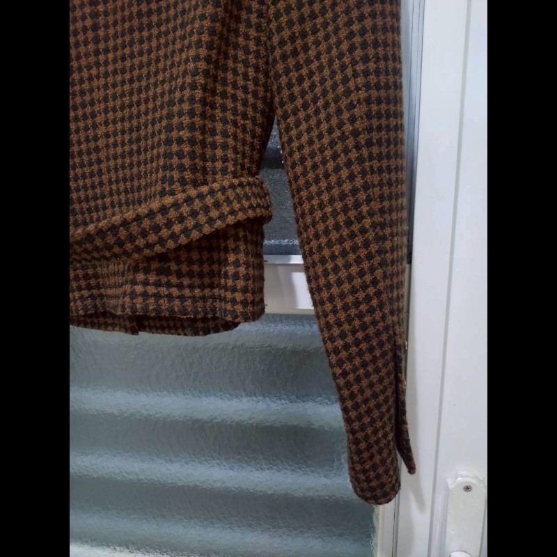 Chanel 咖黑小千鳥格外套-14