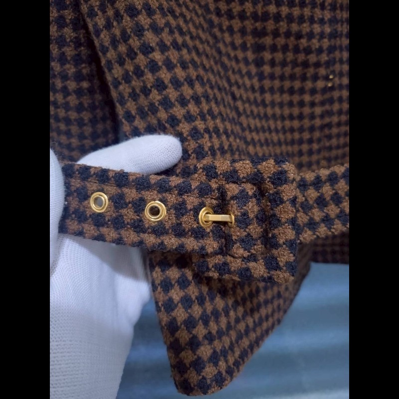 Chanel 咖黑小千鳥格外套-21