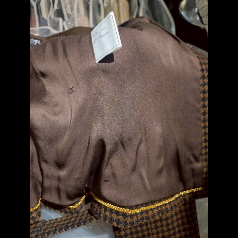 Chanel 咖黑小千鳥格外套-26