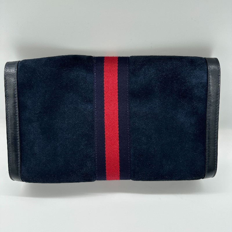 Gucci海軍藍配紅色手拿包 附贈內裡包和鏈條可斜背 已驗證真品-3