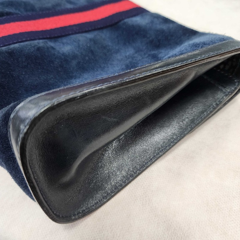 Gucci海軍藍配紅色手拿包 附贈內裡包和鏈條可斜背 已驗證真品-7