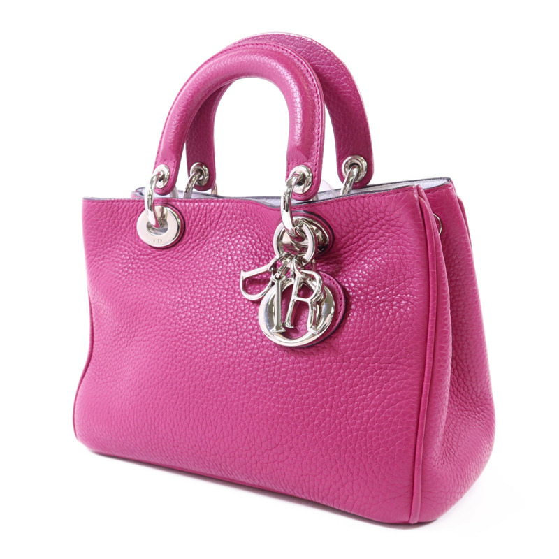 Dior 牛皮皮革Diorissimo銀扣手挽肩背兩用袋-2