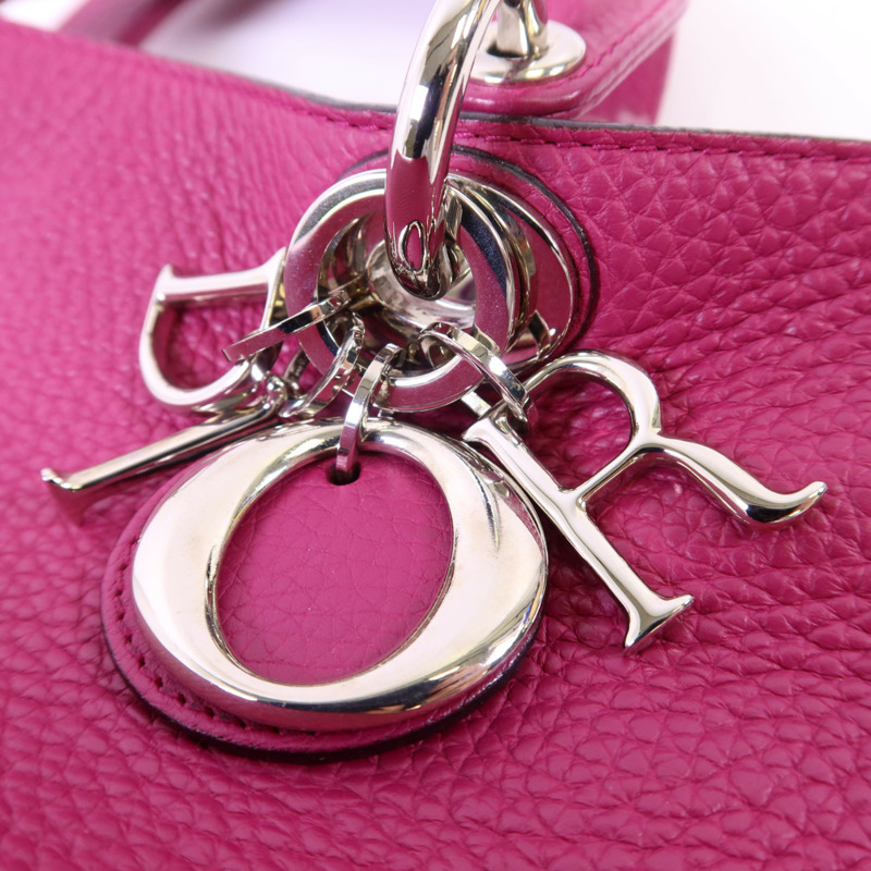 Dior 牛皮皮革Diorissimo銀扣手挽肩背兩用袋-10