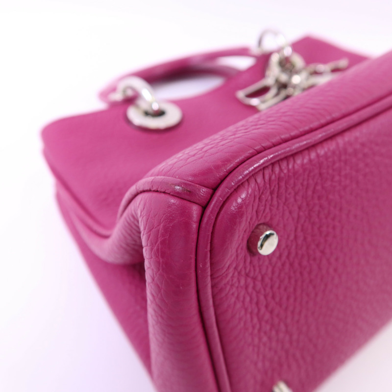 Dior 牛皮皮革Diorissimo銀扣手挽肩背兩用袋-14