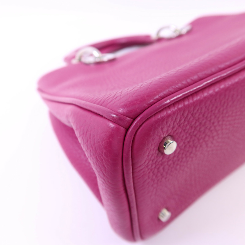 Dior 牛皮皮革Diorissimo銀扣手挽肩背兩用袋-16