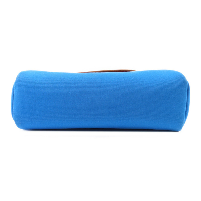 HERMES 帆布Herbag PM銀扣手挽肩背兩用袋Bleu Izmir/Ruby-3