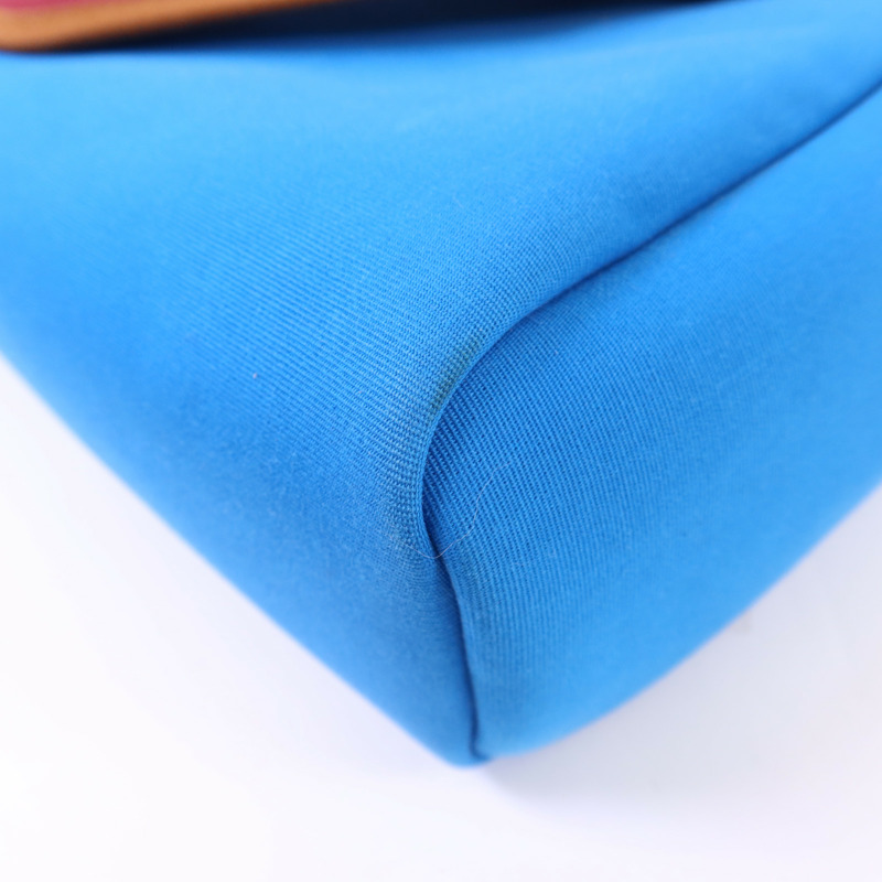 HERMES 帆布Herbag PM銀扣手挽肩背兩用袋Bleu Izmir/Ruby-13