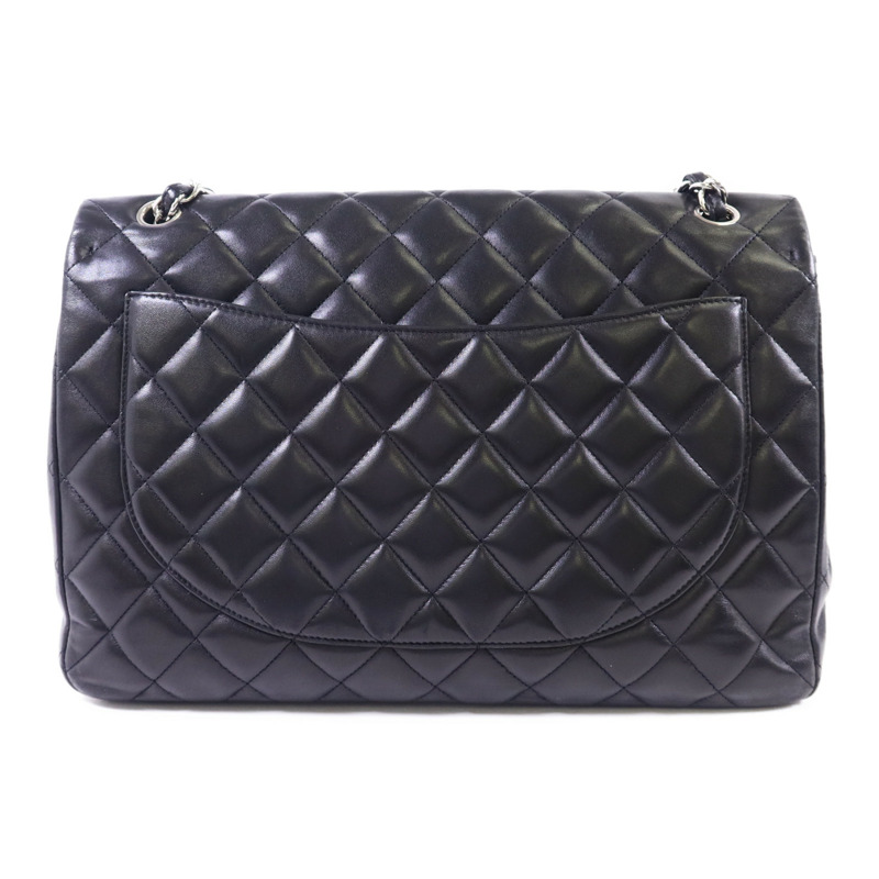 CHANEL 羊皮皮革Maxi Classic銀扣鏈帶肩背袋-1