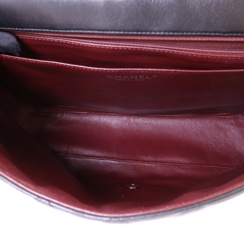 CHANEL 羊皮皮革Maxi Classic銀扣鏈帶肩背袋-4