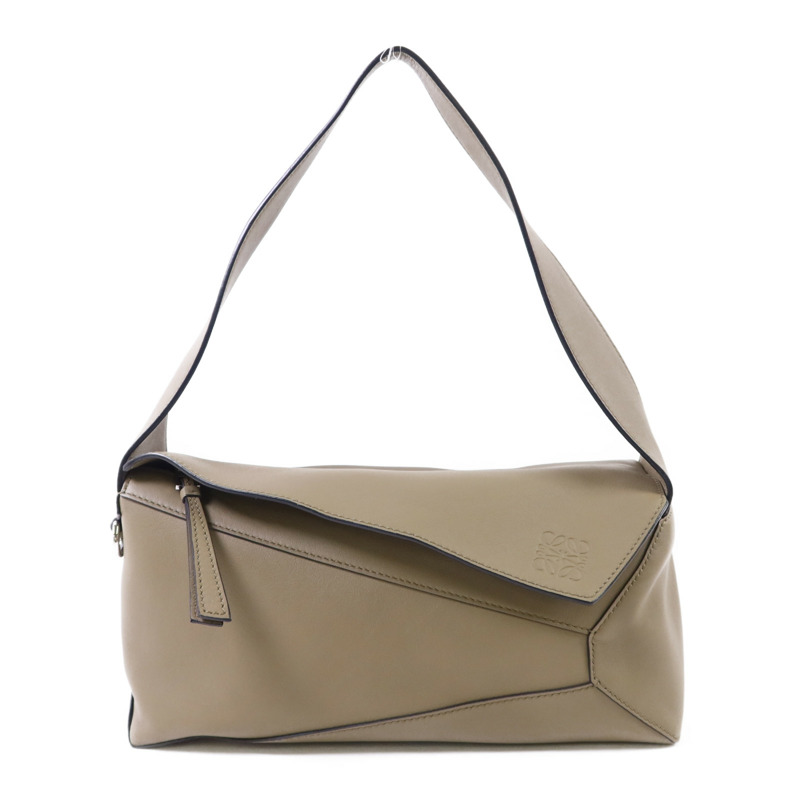 LOEWE 羊皮皮革Puzzle Hobo銀扣肩背袋-0