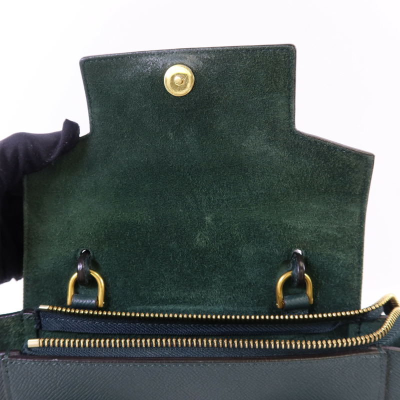 CELINE 牛皮皮革Nano Belt Bag金扣手挽肩背兩用袋-19