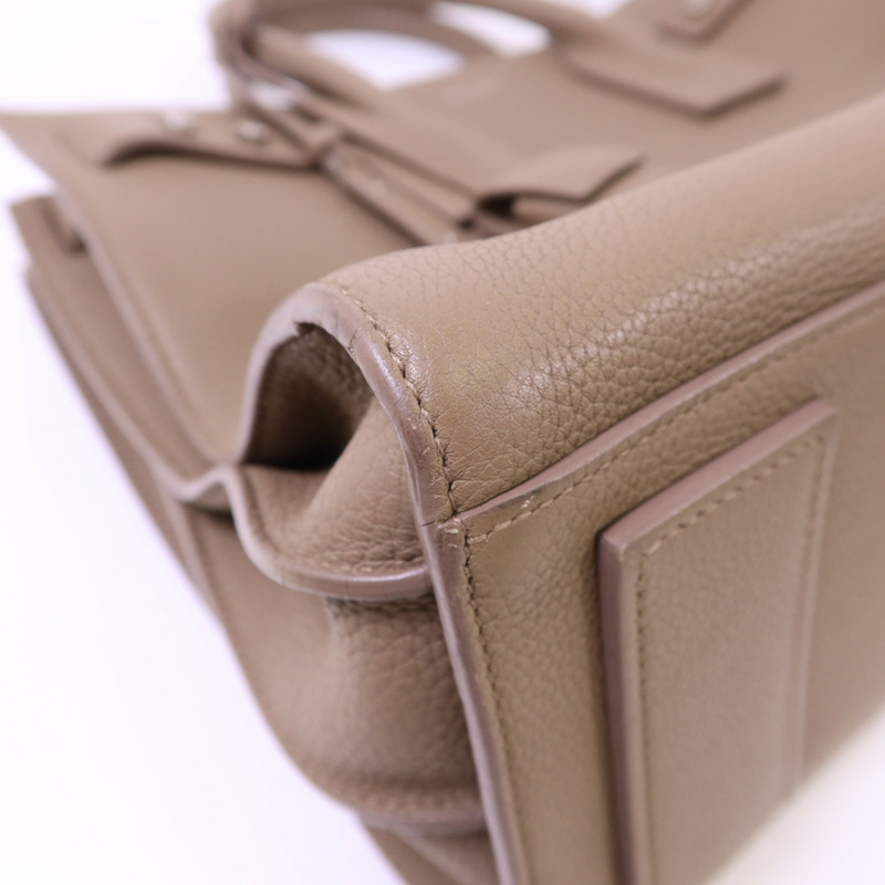 SAINT LAURENT 牛皮皮革Sac De Jour銀扣手挽肩背兩用袋-15