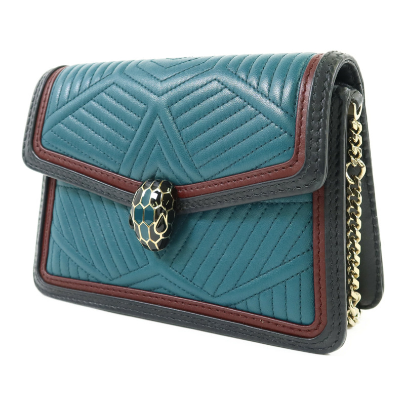 BVLGARI 牛皮皮革Serpenti Forever金扣鏈帶肩背袋-2