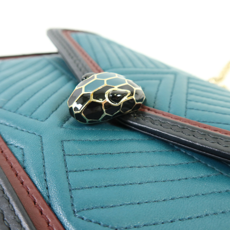 BVLGARI 牛皮皮革Serpenti Forever金扣鏈帶肩背袋-8