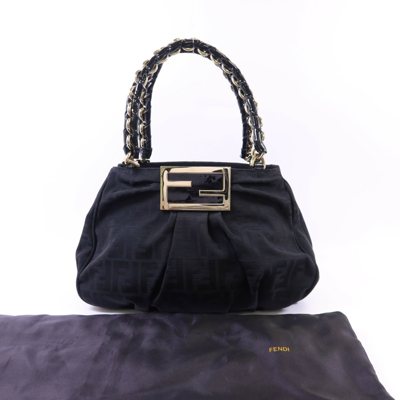 FENDI 帆布Shoulder Bag金扣肩背袋-9