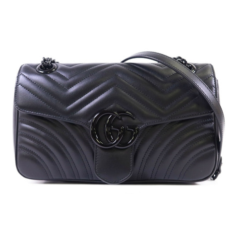GUCCI 牛皮皮革Marmont Matelasse鏈帶肩背袋