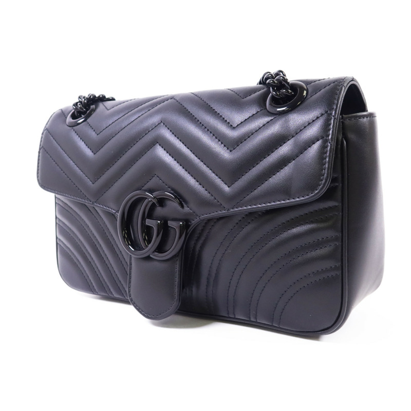 GUCCI 牛皮皮革Marmont Matelasse鏈帶肩背袋-2